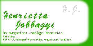 henrietta jobbagyi business card